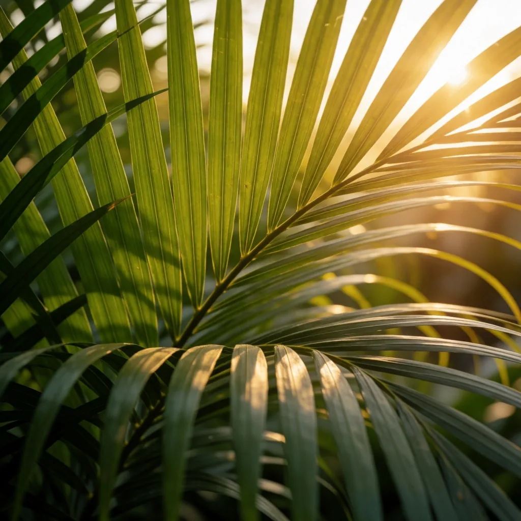 Sunlight through tropical leaves