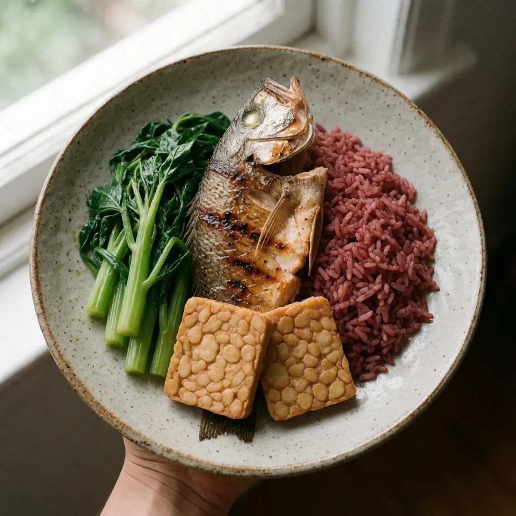 Balanced Indonesian meal plate